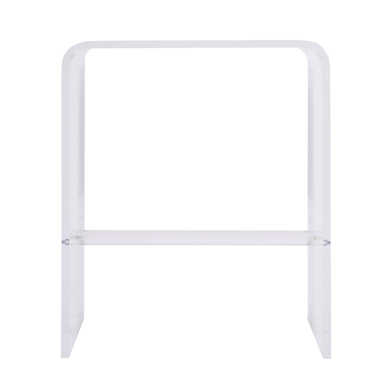 Pemberly Row 20 in Rectangular Acrylic Side Table in Clear Finish