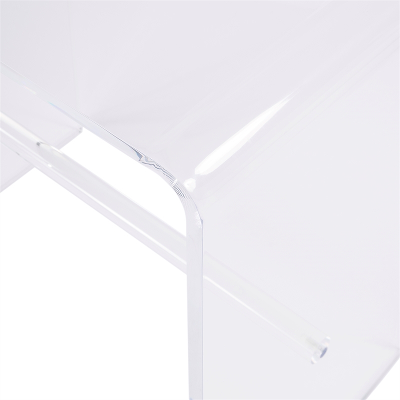 Pemberly Row 20 in Rectangular Acrylic Side Table in Clear Finish
