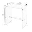 Pemberly Row 20 in Rectangular Acrylic Side Table in Clear Finish