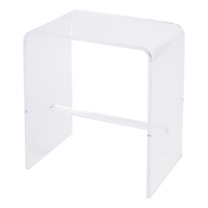 Pemberly Row 20 in Rectangular Acrylic Side Table in Clear Finish