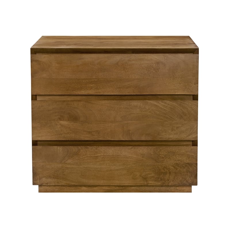 Pemberly Row 3-Drawer Nightstand in Spice Tan Solid Wood Finish