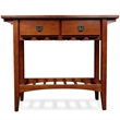Pemberly Row Mission-Style Wood Wine Table with Storage in Russet Oak