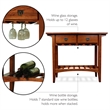 Pemberly Row Mission-Style Wood Wine Table with Storage in Russet Oak