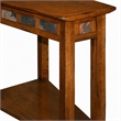 Pemberly Row Rustic Slate Recliner Wedge End Table in Rustic Oak