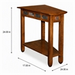 Pemberly Row Rustic Slate Recliner Wedge End Table in Rustic Oak