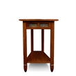Pemberly Row Rustic Slate Recliner Wedge End Table in Rustic Oak