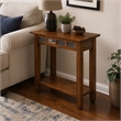 Pemberly Row Rustic Slate Recliner Wedge End Table in Rustic Oak