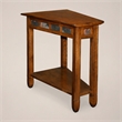 Pemberly Row Rustic Slate Recliner Wedge End Table in Rustic Oak