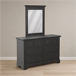 Pemberly Row Farmhouse Mirror in Solid Wood and Rustic Black Finish