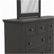 Pemberly Row Farmhouse Mirror in Solid Wood and Rustic Black Finish