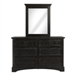 Pemberly Row Farmhouse Mirror in Solid Wood and Rustic Black Finish