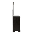 Pemberly Row Farmhouse Mirror in Solid Wood and Rustic Black Finish