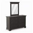 Pemberly Row Farmhouse Mirror in Solid Wood and Rustic Black Finish
