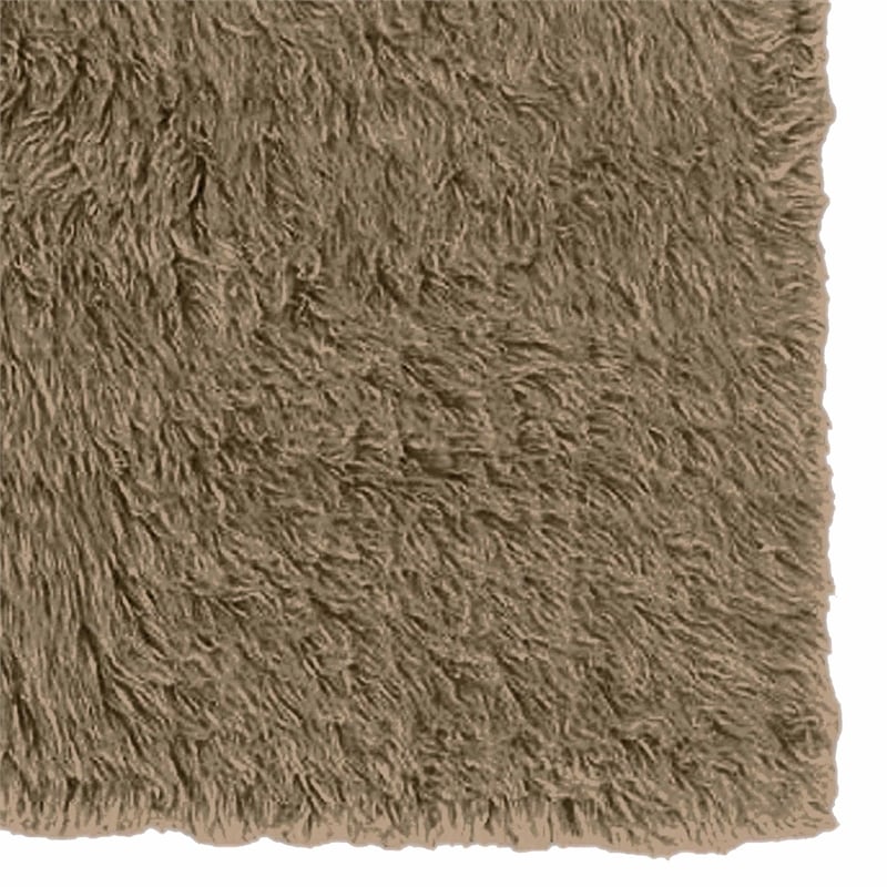 Pemberly Row Hand Woven 3.6x5.6 Wool Accent Rug in Mushroom Brown