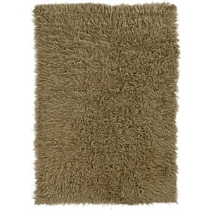 Pemberly Row Hand Woven 3.6x5.6 Wool Accent Rug in Mushroom Brown