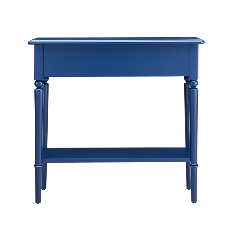 Pemberly Row Coastal Hall Console Table with Drawer in Navy Blue