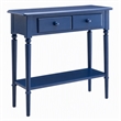 Pemberly Row Coastal Hall Console Table with Drawer in Navy Blue