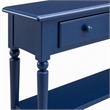 Pemberly Row Coastal Hall Console Table with Drawer in Navy Blue