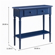 Pemberly Row Coastal Hall Console Table with Drawer in Navy Blue