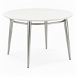 Pemberly Row Brooklyn Round Coffee Table with Brushed Nickel Frame
