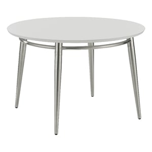 Pemberly Row Brooklyn Round Coffee Table with Brushed Nickel Frame