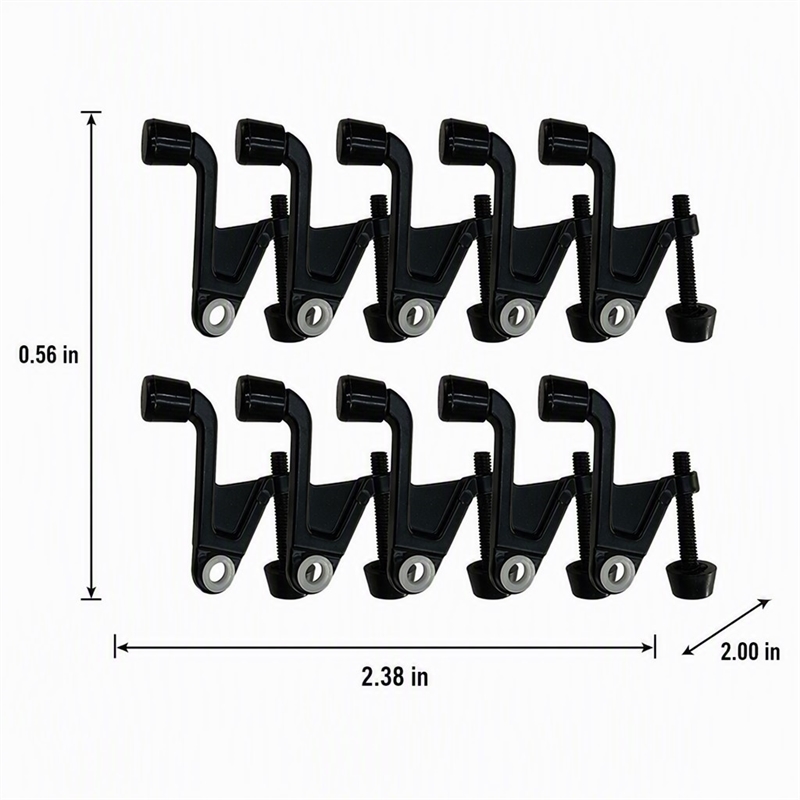 Pemberly Row Jumbo Hinge Pin Door Stop in Matte Black 10 Pack