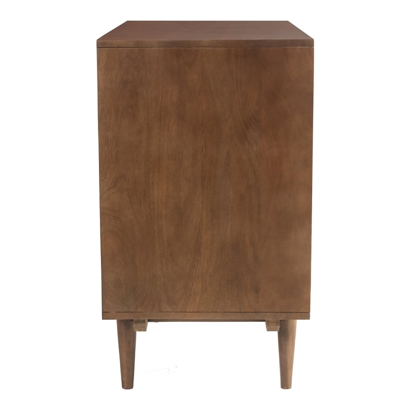 Pemberly Row Dillon Solid Wood 3-Drawer Bedroom Chest in Walnut Finish