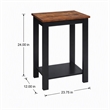 Pemberly Row Baja Chairside End Table with Shelf in Black