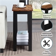 Pemberly Row Baja Chairside End Table with Shelf in Black