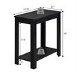 Pemberly Row Baja Chairside End Table with Shelf in Black