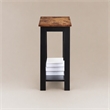 Pemberly Row Baja Chairside End Table with Shelf in Black