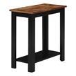 Pemberly Row Baja Chairside End Table with Shelf in Black