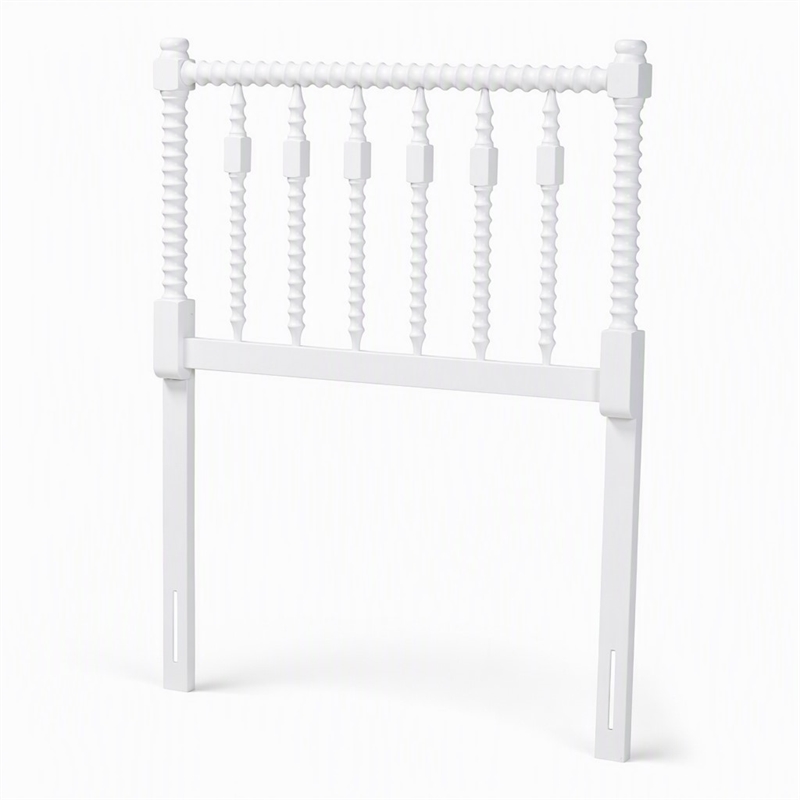 Pemberly Row Juliette Turned Spindle Wood Twin Headboard in White