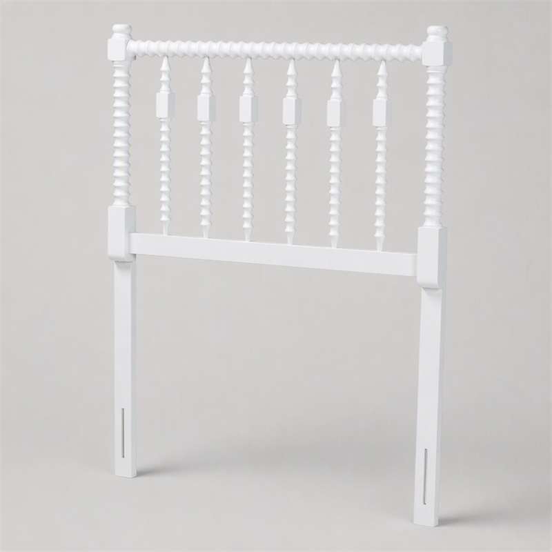 Pemberly Row Juliette Turned Spindle Wood Twin Headboard in White