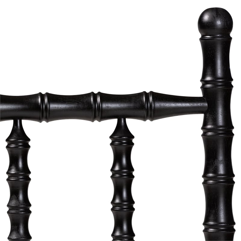 Pemberly Row Twin Black Headboard with Bamboo-Inspired Spindle Design