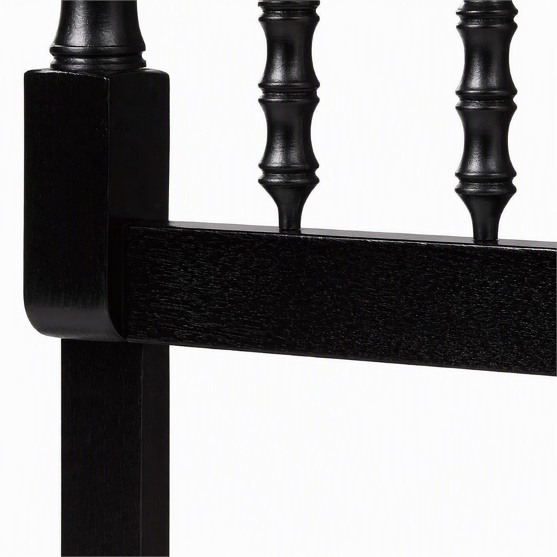 Pemberly Row Twin Black Headboard with Bamboo-Inspired Spindle Design