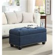 Pemberly Row Storage Ottoman with Nailhead Trim in Blue Fabric