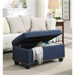 Pemberly Row Storage Ottoman with Nailhead Trim in Blue Fabric
