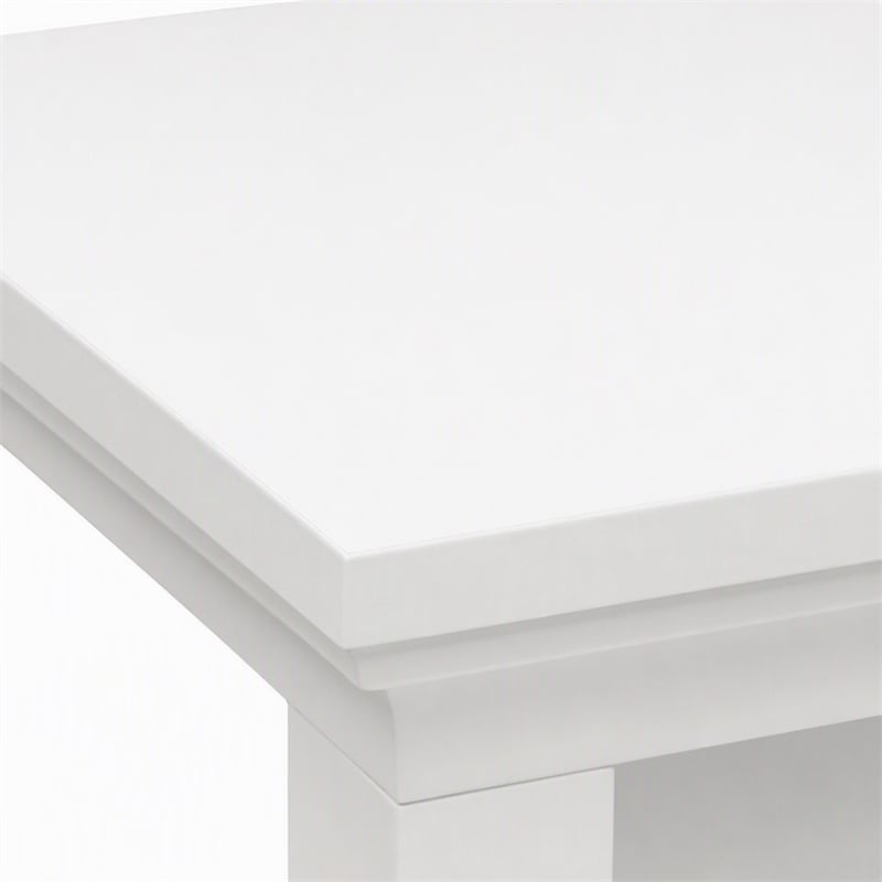 Pemberly Row End Table with Shelves in White Wood Finish 18 in x 18 in x 24 in