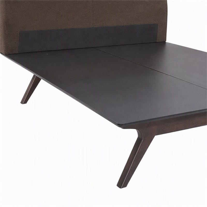 Pemberly Row Queen Platform Bed in Cappuccino Brown with MDF and Rubberwood