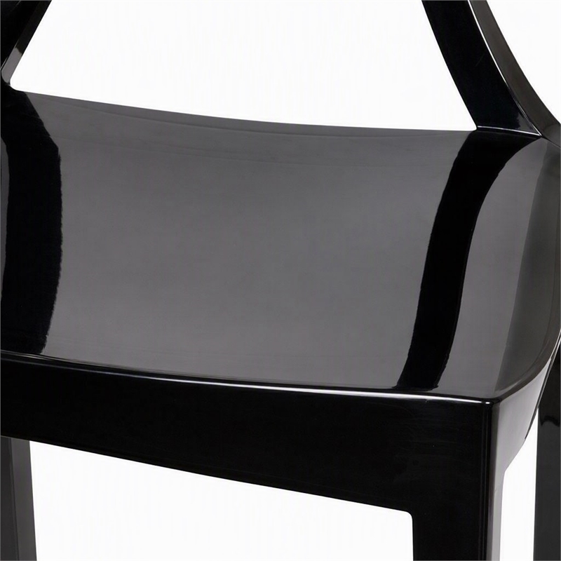 Pemberly Row Polycarbonate Armchairs Black Set of 2 for Indoor/Outdoor Use