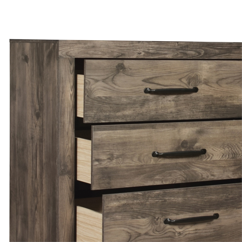 Pemberly Row 6-Drawer Dresser in MDF Wood with Greige Finish