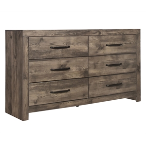 Pemberly Row 6-Drawer Dresser in MDF Wood with Greige Finish