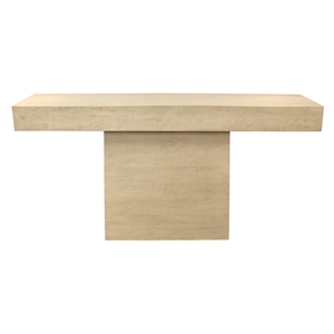 Pemberly Row 60&quot Solid Mango Wood Console Table in Stone Natural Finish