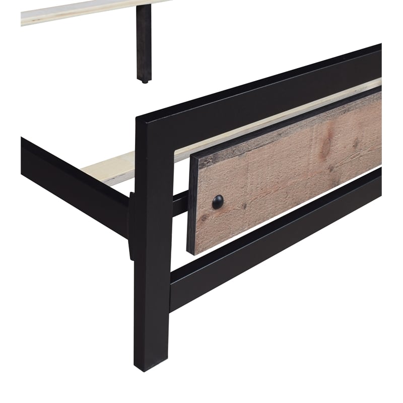Pemberly Row Solid Wood Full Bed Frame in Rustic Brown Finish
