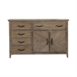 Pemberly Row Tybee Solid Pine 5-Drawer Dresser in Sand Finish