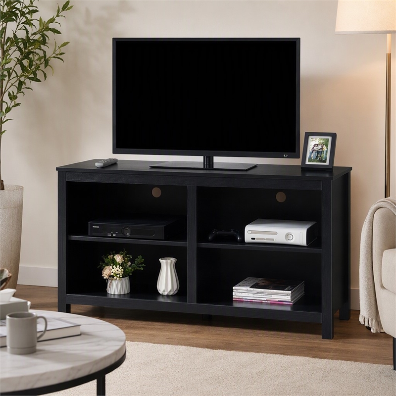 Pemberly Row Montana Highboy TV Stand for TVs up to 65 Inches in Black