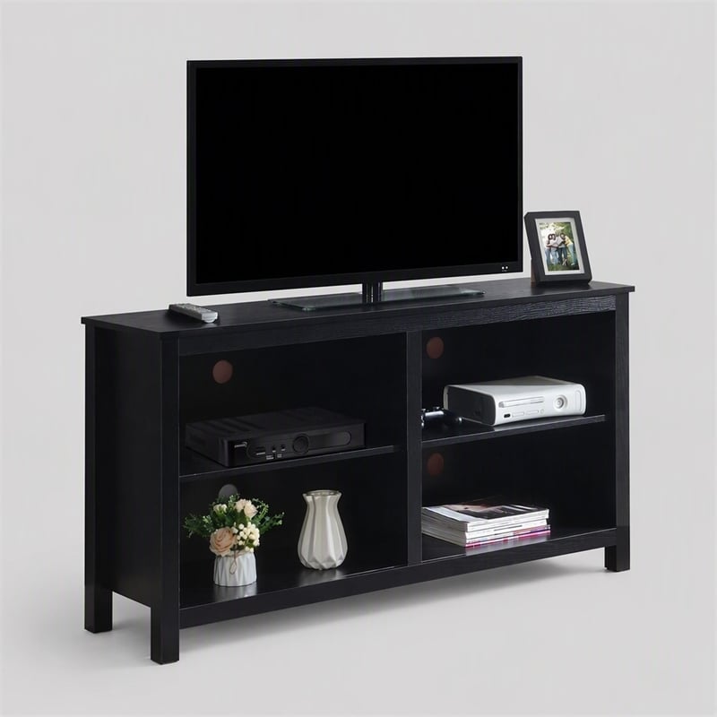 Pemberly Row Montana Highboy TV Stand for TVs up to 65 Inches in Black