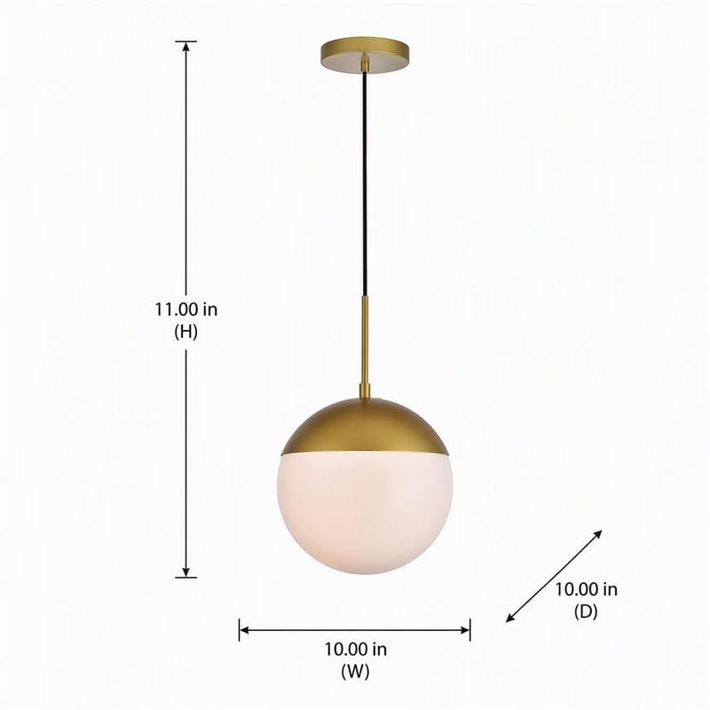 Pemberly Row Eclipse 1-Light Metal and Frosted White Glass Pendant