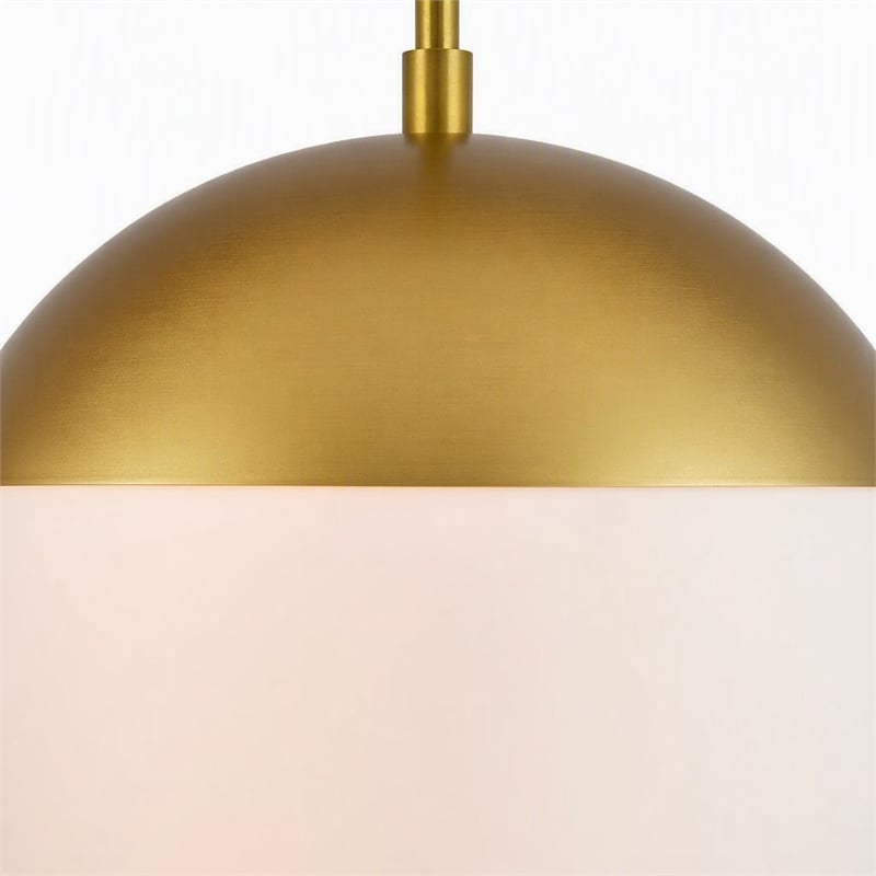 Pemberly Row Eclipse 1-Light Metal and Frosted White Glass Pendant